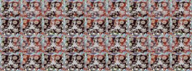 Raster illüstrasyonunda kusursuz çiçek deseni. Suluboya tarzında kahverengi renkte çiçekler.