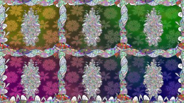 Bahar Tema Dikişsiz desen arka plan rengi. Düz çiçek öğeleri tasarım. Sorunsuz vintage. Raster şirin kumaş deseni.