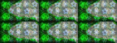 Yeşil renkli şirin çiçek deseni. Raster Modaya uygun kumaş deseni. Düz Çiçek Elementleri Tasarımı. Renkli Bahar Teması çizim şablonu.