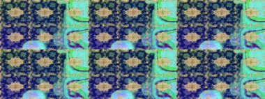 Çiçek desenli çizim. Duvar kâğıdı barok, İspanyol kumaşı. Skeç raster arka planı. Mavi renkler üzerine grafiksel modern çizim deseni.