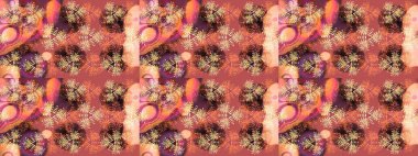 Noel stili. Pembe, kahverengi ve turuncu renkli kar taneleri. Raster illüstrasyonu.