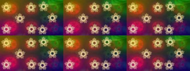 Şirin desen. Raster Noel soyut renkli arka plan ve tatlı kar tanesi. Raster illüstrasyonu. Noel Kar Taneleri Arkaplanı. Kar tanelerinin deseni.