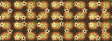 Raster illüstrasyonu. Kar tanelerinin soyut arkaplanlı Noel arkaplanı. Güzel tasarım. Kahverengi, nötr ve turuncu kar taneleri. Noel için tatil tasarımı, Yeni Yıl moda baskıları.