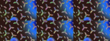 Desen snowflakes.raster Noel soyut renkli arka plan ile düşen kar tanesi. Raster illüstrasyon.