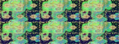 Barok tarzında eskiz oryantal süsü. Geleneksel klasik Raster altın eskiz modeli. Yeşil renklerdeki altın elementler.