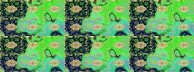 Raster oryantal süs. Altın şablonu çiz. Altın elementlerle yeşil renklerde altın desen.