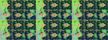 Klasik Raster altın desenini çiz. Geleneksel oryantasyon süsü. Yeşil renkler ve altın elementler üzerine çizim. Klasik vintage arkaplan.