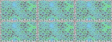 Giysi tasarımı için mavi arka planda dekor. Raster illüstrasyonu. Renkli kelebeklerin kusursuz arka planı.