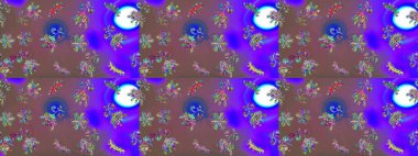 Contour menekşe, mor ve kahverengi mandala şeklindeki kar taneleri sanat terapisi tarzı zen çizimler için. El çizimi, dövme stili, kumaş tasarımı ve Raster illüstrasyonunda kartlar..