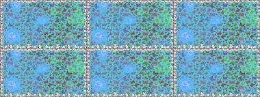 Kusursuz. Kelebekli tasarım. Sonsuz. Çizim, karalama, karalama. Mavi arka planda kelebekler. Raster illüstrasyonu.