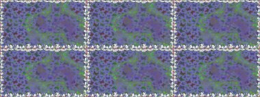 Mor renkli resimler. Erkekler, kızlar, kıyafetler, duvar kağıtları için soyut bir model. Raster. Bir sürü kelebek desenli kusursuz desen. Fantezi illüstrasyon.