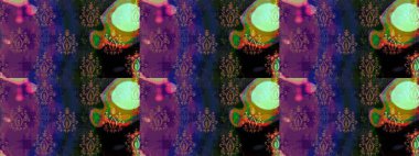 Sevimli çiçek raster deseni. Modaya uygun kumaş deseni. Renkli Yaz Temalı eskiz kalıbı. Düz Çiçek Elementleri Tasarımı.