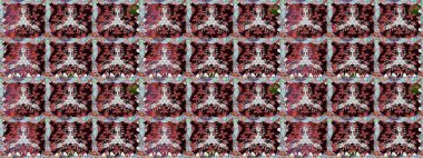 Renkli Yaz Temalı Kusursuz Arkaplan. Raster illüstrasyonunda kusursuz çiçek deseni. Siyah renkli çiçekler. Düz Çiçek Elementleri Tasarımı.