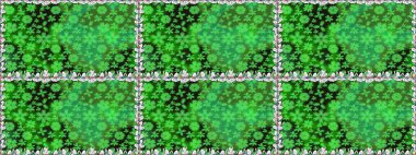 Raster illüstrasyonunda kusursuz çiçek deseni. Yeşil renkte çiçekler.