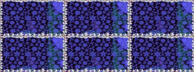 Raster dikişsiz çiçek deseni. Vadinin çiçekleri menekşe renklerinde.