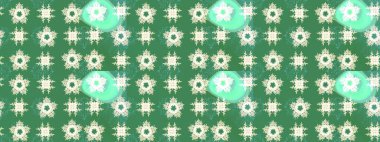 Hediye ambalaj kağıdı, tebrik kartları, posterler ve pankart tasarımı. Raster düz çiçek çizim deseni. Yeşil renkte çiçekler.