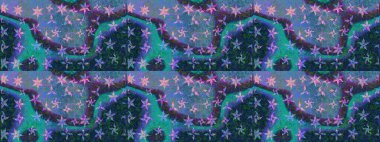 Raster illüstrasyonu. Tekstil veya kitap kapakları, imalat, duvar kağıtları, baskı, hediye paketi ve yapıştırma kitabı için çiçek eskizi geçmişi. Küçük ölçekli çiçeklerdeki basit sevimli desen.