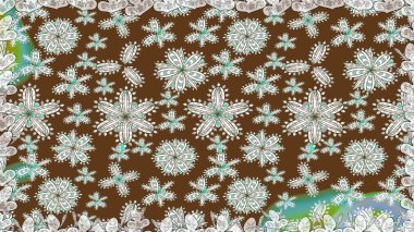 Kabile sanatı boho baskısı, klasik çiçek arkaplanı. Soyut etnik raster kusursuz desen. Arkaplan dokusu, duvar kağıdı, kahverengi renkli çiçek teması.
