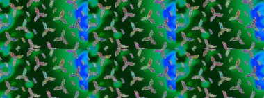 Yeni yıl kar tanesi. Yeşil, mavi ve nötr renklerde şirin soyut kar taneleri raster tasarımı. Düz kar karalama ikonları, kar taneleri silueti Noel afişi için, kartlar.