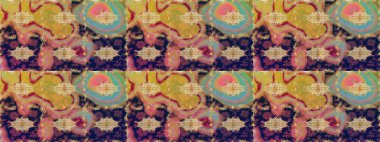 Doğu tarzı element. Davetiyeler, kartlar, web sayfası için Raster illüstrasyon. Bej renklerde altın element. Altın desenli çiçek dekoru. Tasarım şablonu için çizgi çizimi sınırı.