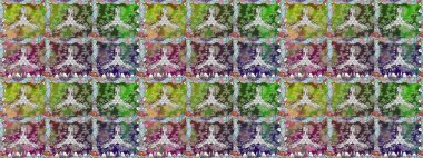 Çiçek ve yapraklı karalama şeklinde Raster çiçek deseni. Raster illüstrasyonu. Yumuşak, yeşil renkte bahar çiçekleri.