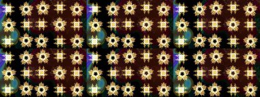 Çiçekli karalama şeklinde Raster çiçek deseni. Yumuşak, yaz çiçekli arka plan. Kahverengi renkte çiçekler.