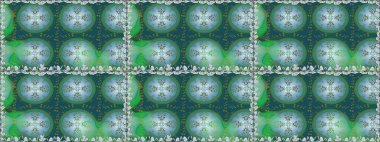 Raster dikişsiz çiçek deseni. Vadinin yeşil renkli çiçekleri.