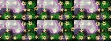 Raster illüstrasyonu. Kar tanelerinin soyut arkaplanlı Noel şablonu. Gri, yeşil ve nötr renkler. Noel ve Yeni Yıl moda baskıları için tatil tasarımı.