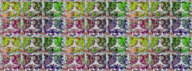 Çiçek ve yapraklı karalama şeklinde Raster çiçek deseni. Raster illüstrasyonu. Yumuşak, yeşil renkte bahar çiçekleri.