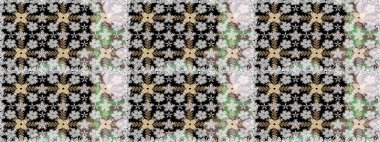 Ethnic Mandala towel. Border Indian floral Paisley patten. Raster Henna style. Seamless ornament print. Can be used for greeting business card background, coloring book, backdrop, textile.