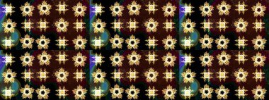 Çiçekli karalama şeklinde Raster çiçek deseni. Yumuşak, yaz çiçekli arka plan. Kahverengi renkte çiçekler.