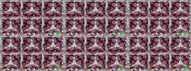 Çiçek duvar kağıdı. Hint süsü. Kahverengi renklerde. Renkli süs kenarı. Raster illüstrasyonu. Kusursuz desen.