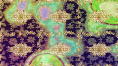 Arkaplan, kumaş, altın duvar kağıdı. Düz elle çizilmiş klasik koleksiyon. Altın elementlerle nötr renklerde altın desen. Raster altın eskiz deseni.