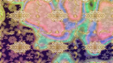 Altın kar tanesi basit bir çizim kalıbı. Kış sembolü, Mutlu Noeller, Mutlu yıllar 2019. Tarafsız renklerde raster altın desen. Soyut duvar kağıdı, ambalaj dekorasyonu.