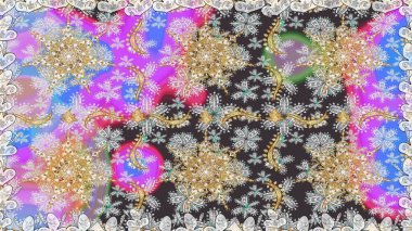 Geleneksel klasik raster altın pürüzsüz desen. Gri renklerdeki altın elementler. Barok tarzında kusursuz bir doğulu süsü..