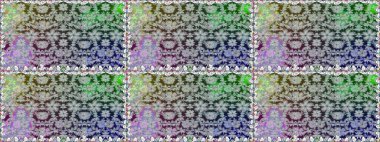 Renkli Bahar Temalı Kusursuz Arkaplan. Düz Çiçek Elementleri Tasarımı. Gri renkli çiçekler. Sevimli çiçek raster deseni.