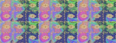 Eskiz oryantal klasik altın desen. Menekşe renkleri üzerinde altın tekrarlayan elementler içeren Raster soyut arkaplanı.