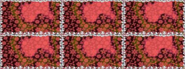 Tişörtsüz arka plan deseni. Kahverengi renkli çiçekler. Tropik çiçekler.