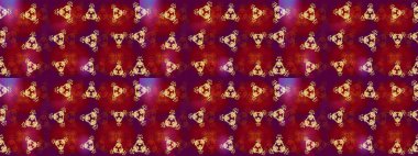 Bokeh kırmızısı, mor, sarı ve kar taneleriyle dekoratif Noel arkaplanı. Raster illüstrasyonu.