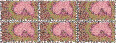 Giysi kumaşı için böcek dokusu parçası tekrarlanıyor. Sonsuz. Bej, pembe ve nötr arkaplanlı güzel, pürüzsüz kelebek kumaşı. Bahar Kelebeği teması. Çizim, karalama, karalama. Raster tasarımı.