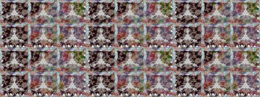 Gri renkte yaz çiçekleri. Çiçekli karalama şeklinde Raster çiçek deseni. Raster illüstrasyonu.