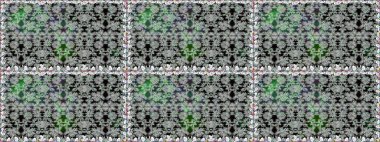 Raster illüstrasyonu. Gri renkli gri papatya deseni. Gri renklerde.