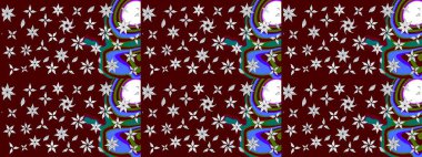 Raster illüstrasyonu. Tony 'nin kumaş kalıbını çiz. Modaya uygun kumaş deseni. Küçük çiçekte sevimli çiçek deseni var..