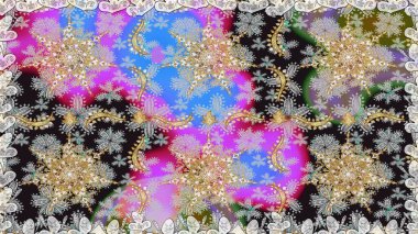 Damask kusursuz yinelenen arkaplan. Barok tarzında altın çiçekli süs. Gri renklerdeki altın element. Doku arkaplanı üzerine altın duvar kağıdı.