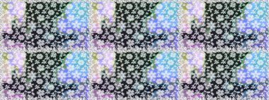 Raster illüstrasyonu. Gri renkli Asya tekstili. Kusursuz çiçek deseni.