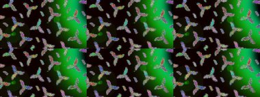 Soyut duvar kâğıdı, ambalaj dekorasyonu. Basit bir kar tanesi. Siyah, yeşil ve gri renklerde şirin kar taneleri. Kışın sembolü, mutlu noeller, mutlu yeni yıl kutlaması Raster illüstrasyonu..