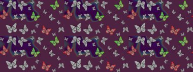 Kelebek deseni. Raster. Duvar kağıtları, giysiler, erkekler ve kızlar için soyut çizim kalıbı. Karala, karala, karala.