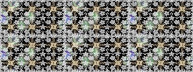 Raster - stok. Gri çiçekli kusursuz desen, suluboya çiçek deseni, sevimli çiçek, duvar kağıdı, kart veya kumaş için fayanslı.