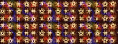 Renkli Bahar Teması eskiz kalıbı. Çiçek desenli eskiz. Düz Çiçek Elementleri Tasarım Raster illüstrasyonu. Kahverengi renkte çiçekler.