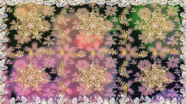 Paisleys zarif çiçek desenli dikdörtgen arka plan duvar kâğıdı illüstrasyonlu klasik stil, modern 3D çizgili sanat altın ve gri desenli çiçek yaprakları ve süslemeleri..